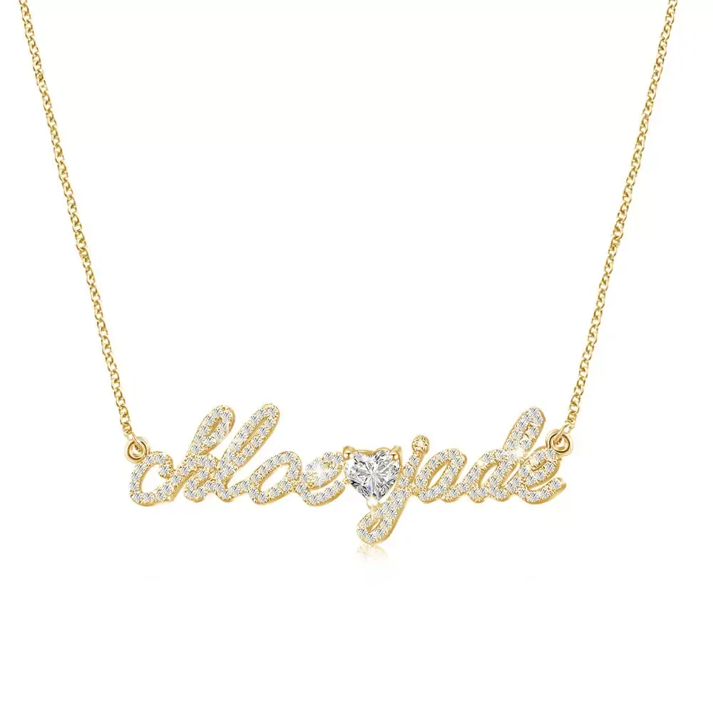 Women'S Formal Wear Names - Collier personnalisé avec nom en diamant,