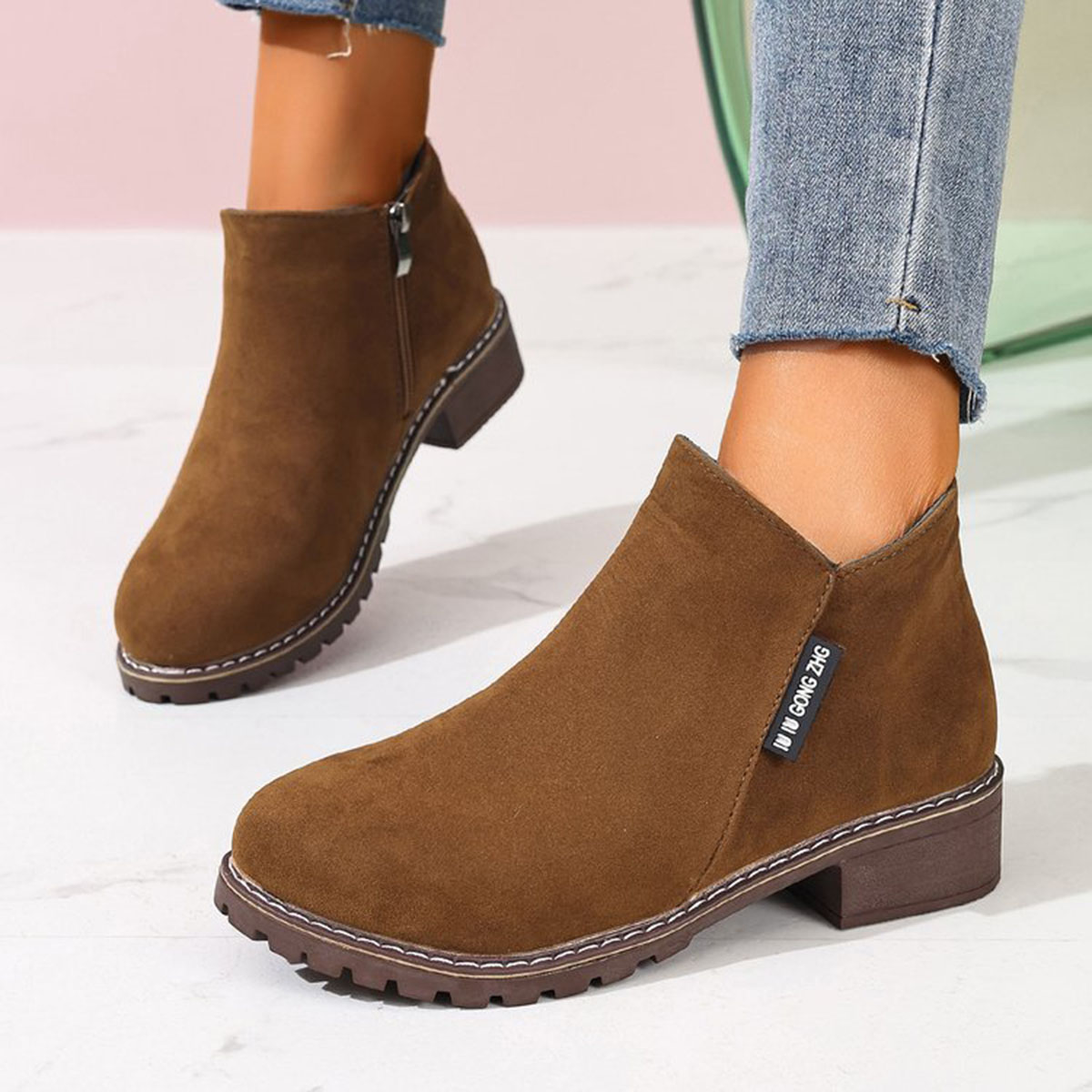 Formal Wear Women Us - Bottines pour femmes, automne-hiver, fermeture éclair