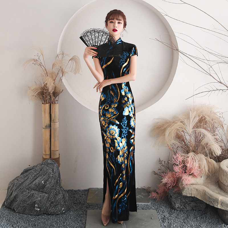 Young Women'S Formal Wear - Cheongsam de longue performance pour jeune