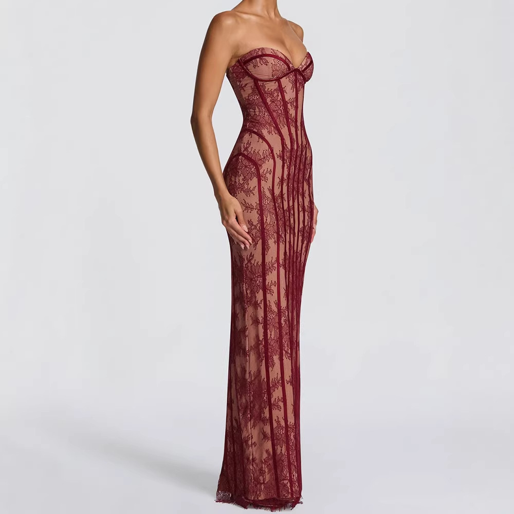 Formal Wear Women Us - Robe longue moulante sans bretelles pour