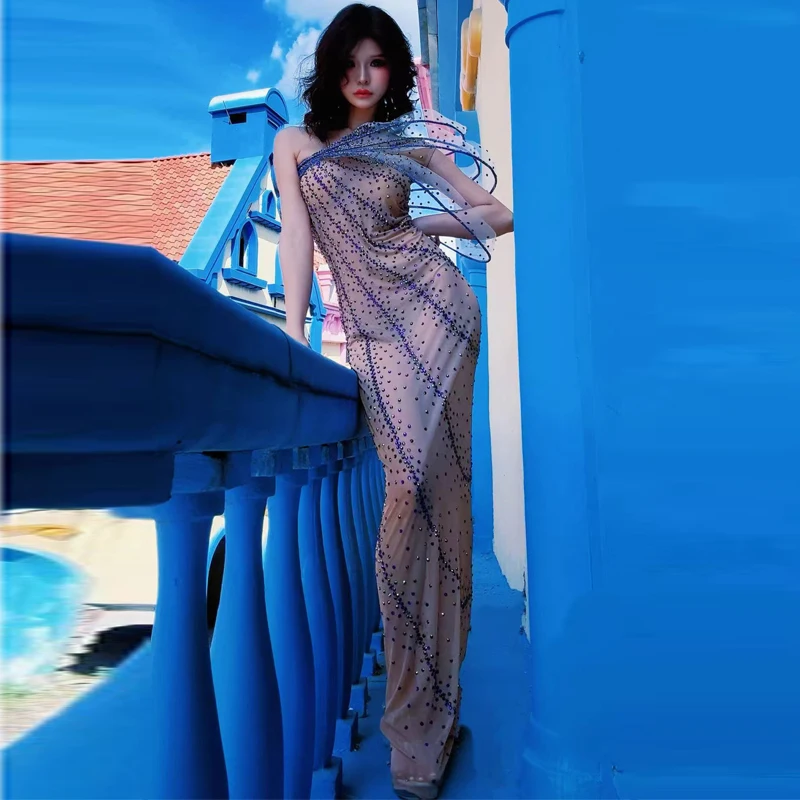 Robe longue luxueuse à strass  - Women Formal Wear Photoshoot avis et prix