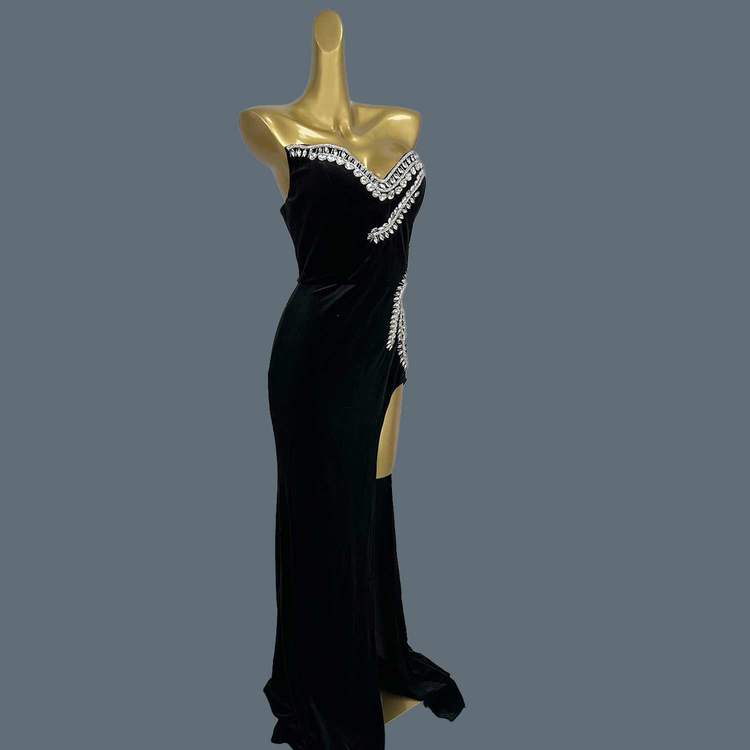 Robe longue en velours noir, r - Women Formal Wear Photoshoot avis et prix