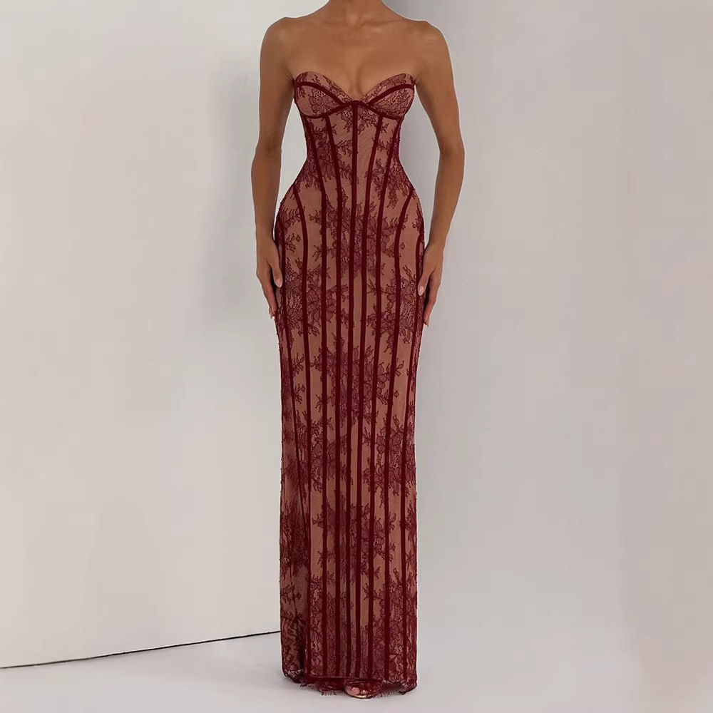 Robe longue moulante sans bret - Formal Wear Women Us avis et prix
